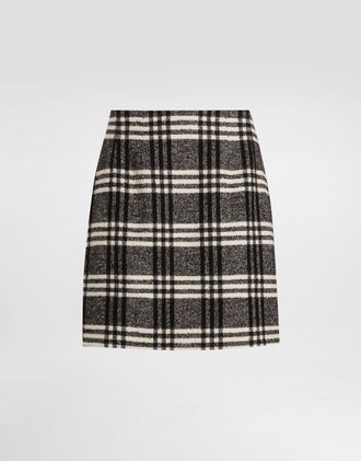 Dolce & Gabbana Wool Blend Check Skirt - Woman Skirts Multicolor 36
