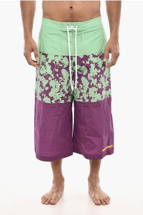 Dsquared2 Extra-Long Swim Short with Floral Motif size 48