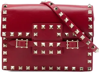 Valentino Pre-owned Valentino Calfskin Rockstud Buckled Flap Crossbody Ladies QEVYJE2OUBK9AWWJ