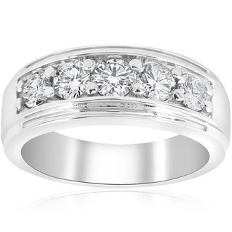 Pompeii3 1 ct Mens Diamond Five Stone Wedding Ring Platinum