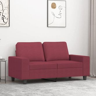 vidaXL Sof&aacute; De 2 Plazas De Tela Rojo Tinto 120 Cm Vidaxl