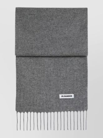 Jil Sander rectangular scarf fringe detail versatile accessory
