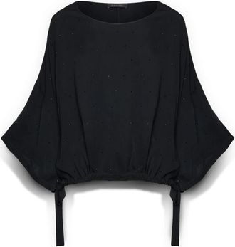 Elena Miro Marocaine Blouse met Applicaties - Dames - Blouses - Zwart - 2XL - Overhemden
