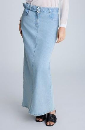 Kenneth Cole Belted Denim Maxi Skirt in Nu Wash at Nordstrom Rack, Size 2