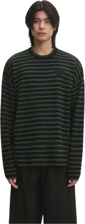 Wood Wood Tya Gestreepte Oversized Trui - Heren - Truien - Groen - Maat: XL Wol