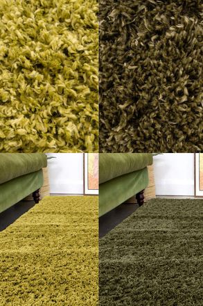 Kukoon Green Soft Fluffy Shaagy Living Room Cosy Fireside Area Rugs in Dark Green | Size: 240 cm x 330 cm