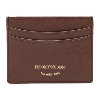 Emporio Armani U6017 Foliage Kaarthouder - Dames - Accessoires - Bruin - Maat: ONE Size Katoen
