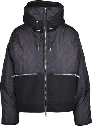 Add Quilted Wool Melton Coat With Adjustable Hood And Plush Interior