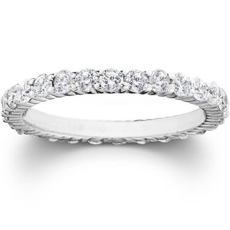 Pompeii3 1ct Diamond Eternity Wedding Ring in 14k White, Yellow, Rose Gold, or Platinum
