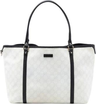 Gucci Pre-owned Tote Bags, female, White, Size: ONE SIZE Pre-owned Canvas Tote Bag