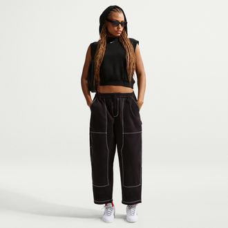 Nike Womens Nike Sportswear Loose Low-Rise Carpenter Pants in Black | IF0311-010