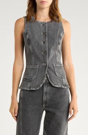 Rails Portola Denim Cutaway Vest in Washed Charcoal at Nordstrom Rack, Size Xx-Large