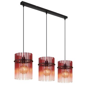 Globo Lighting L&aacute;mpara Colgante - Gorley - Rojo - Vidrio - Gran L&aacute;mpara