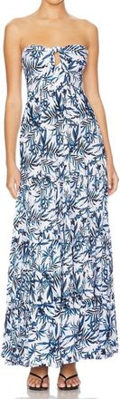 Tiare Hawaii Gardenia Maxi Dress In Huahine Royal Blue Print