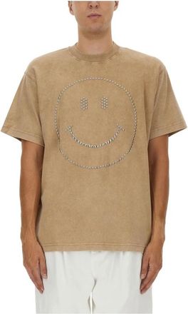 Moschino Smiley Heavy Cotton T-Shirt - Heren - T-shirts - Bruin - L - Katoen - Tops