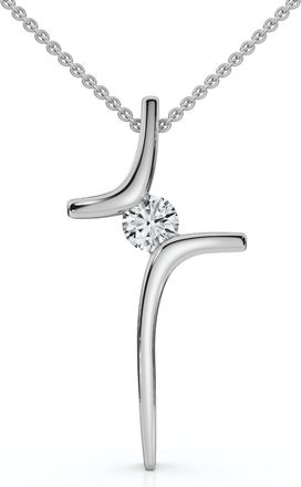 Pompeii3 Diamond Cross Pendant Gold 18 Necklace 5/8 Tall Lab Grown