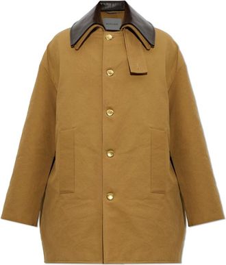 Balenciaga Korte Jas Met Zakken - Heren - Mantel - Bruin - L - Katoen - Jassen