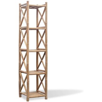 vidaXL Estantería cuadrada de 5 niveles de bambú Vidaxl