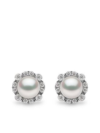 Yoko London Orecchini Trend in oro bianco 18kt con diamanti e perla - Argento