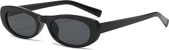 Generic Mens Small Frame Vacation Sunglasses Driving Outdoor Commuting Womens Sun Glasses(Black)