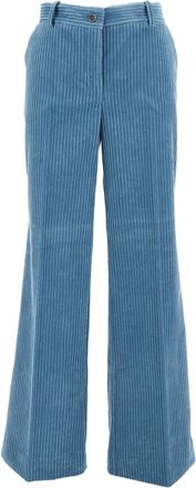 P.A.R.O.S.H. Tailored Clear Blue Trousers With Polished Finish