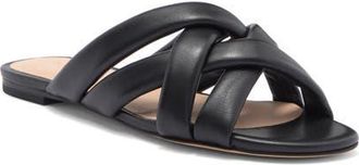 Stuart Weitzman Crossover Slide Sandal in Black at Nordstrom, Size 6
