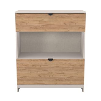 Lewis's Bora 2 Drawer Deep Chest with shelf in Gold Craft Oak & Kashmir - Ready Assembled - Lewiss Home | TJ Hughes