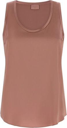 Brunello Cucinelli Satin Flared Top - Dames - Tops zonder mouwen - Roze - L - Satijn - Tops