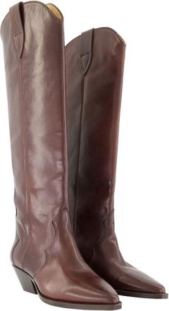 Isabel Marant Womens Denvee Boots Burgundy Cowhide