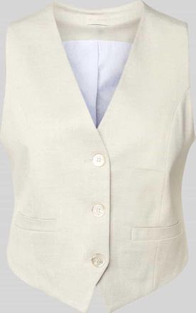 Milano Milano Italy Weste aus Viskose mit V-Ausschnitt in Silber, Gr&ouml;&szlig;e 42