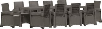 vidaXL Conjunto De Comedor De Jard&iacute;n 11 Uds. Gris Claro Pp Vidaxl