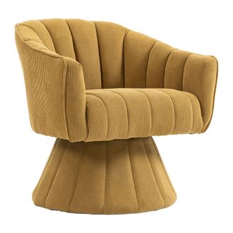 Urban Meuble Sill&oacute;n giratorio 360&deg; en pana amarillo mostaza