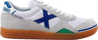 Munich Gresca Signature voetbalschoenen voor binnen met verstevigde neus voor heren (Wit/blauw)