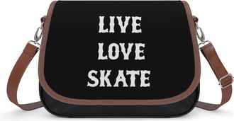 Generic Live Love Skate Fashion Womens Crossbody Bags Novelty Handbag Shoulder Bag Purse
