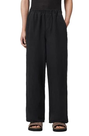 AllSaints Korten Wide Leg Pull-On Pants in Black at Nordstrom, Size Xx-Large