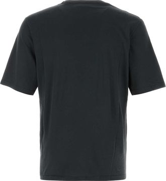 Saint Laurent Mens Charcoal Cotton T-Shirt Noirblanchi Exterior