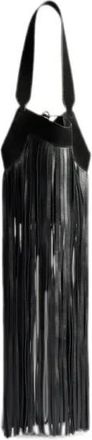 Khaite Tassen, Dames, Zwart, ONE Size, Nano Lotus Fringe Tote