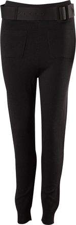 Self Portrait Self Portrait Knitted Jogger with Large Belt in Black Viscose