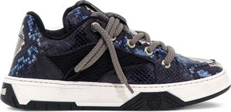 Roberto Cavalli snakeskin-print sneakers - Blue