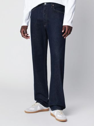A Gold E 90s Straight Cotton Denim Jeans with Mid-Rise and Five Pockets