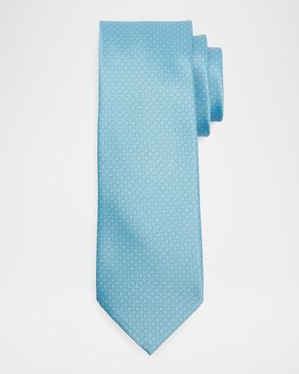 Stefano Ricci Men & apos;s Floral Grid Silk Tie
