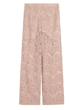 Sportmax Rebrod&eacute; Floral Lace Straight Trousers