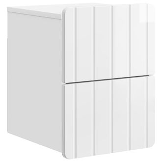 vidaXL Mesita De Noche De Pared Con Caj&oacute;n Brillante 33 X 34,5 X 43 Cm Vidaxl