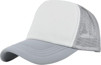 Generic Mesh Contrast Color Baseball Cap Solid Fashion Trucker Dad Cap Holiday Sun Visors Hat Adjustable Quick Dry Breathable Unisex Men Women Grey One Size