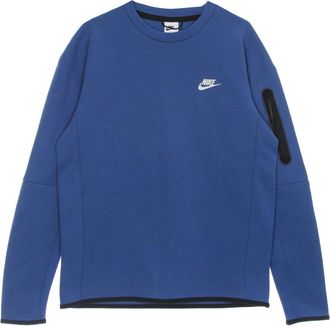 Nike Tech Fleece Crewneck Sweatshirt - Heren - Sportshirts - Blauw - XL - Katoen - Fitness