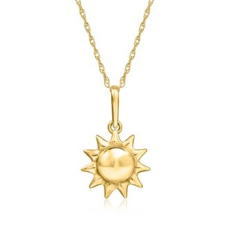 RS Pure by Ross-Simons Italian 14kt Yellow Gold Sun Pendant Necklace