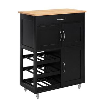 SoBuy Carrito De Cocina Carrito De Servir Con 3 Puertas Y 1 Caj&oacute;n L67cmxh87cmxd38cm Negro Fkw45-sch Sobuy Es