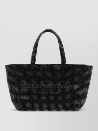 Alexander Wang rhinestone denim small punch tote bag