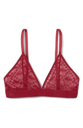 Lacoste Wireless Lace Bra in Bordeaux at Nordstrom, Size X-Small