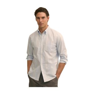 Brooks Brothers Oxford Friday Shirt - Heren - Casual Overhemden - Blauw - M - Katoen - Overhemden